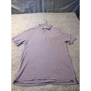 FAHERTY BRAND Mens XL Pink Blue Stripe Short Sleeve Polo Shirt‎